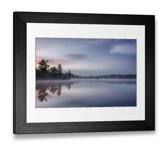 Framed Print : USA, New York State. Morning reflections on Lake Durant, Adirondack Mountains Framed Print : USA, New York State. Morning reflections on Lake Durant, Adirondack Mountains