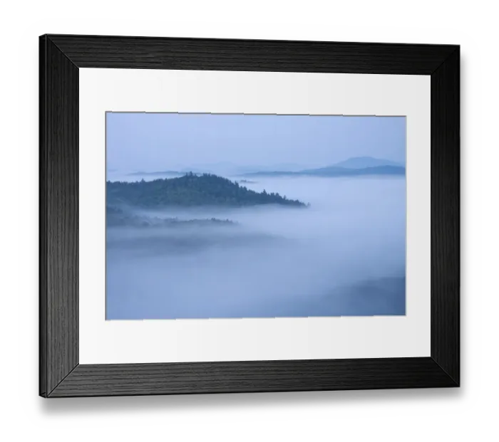 Framed Print : USA, New York State. Mountains enshrouded in morning fog, Adirondack Mountains Framed Print : USA, New York State. Mountains enshrouded in morning fog, Adirondack Mountains