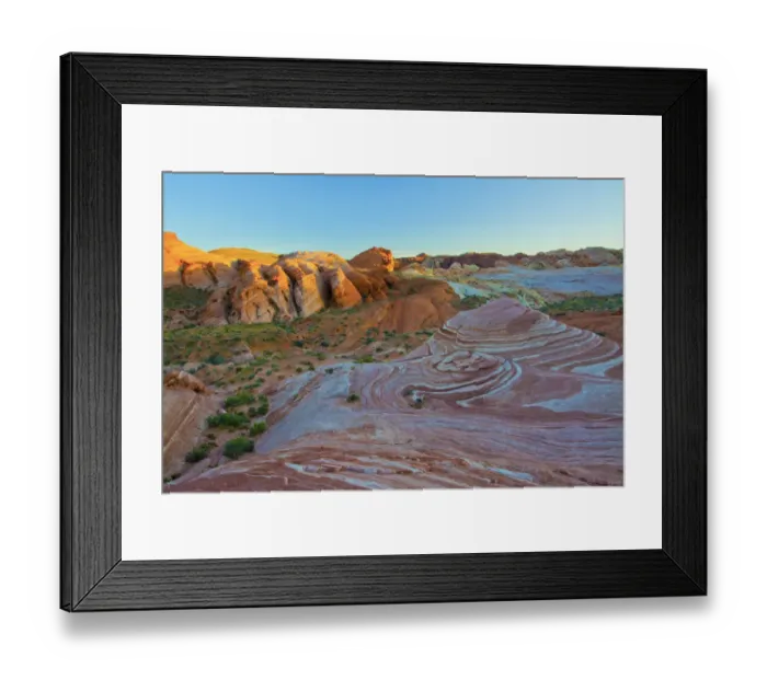 Framed Print : Fire Wave, sunset, Valley of Fire State Park, Nevada, USA Framed Print : Fire Wave, sunset, Valley of Fire State Park, Nevada, USA