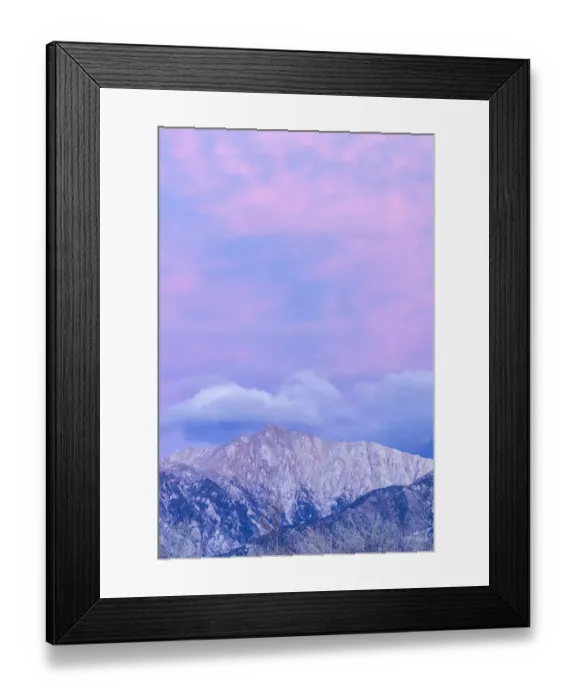 Framed Print : USA, Nevada, White Mountains. Sunset on Boundary Peak