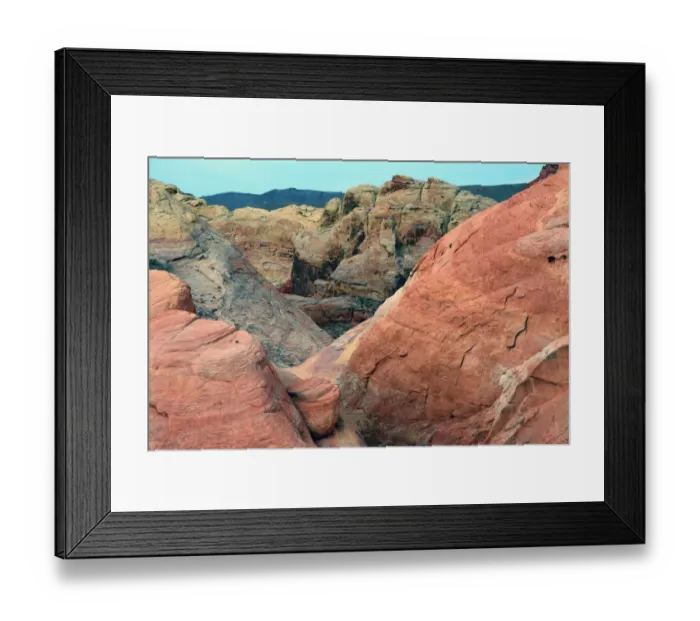Framed Print : Buttes and rocks, White Domes Area, Valley of Fire State Park, Nevada, USA