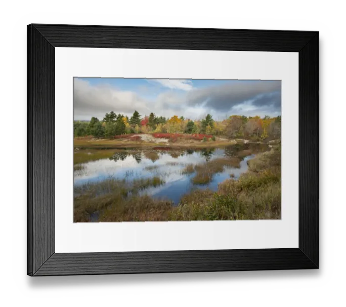 Framed Print : USA, Maine. New Mills Meadow Pond, Acadia National Park