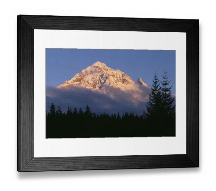 Framed Print : USA, Oregon. Mount Hood National Forest, evening light defines fresh autumn snowfall Framed Print : USA, Oregon. Mount Hood National Forest, evening light defines fresh autumn snowfall