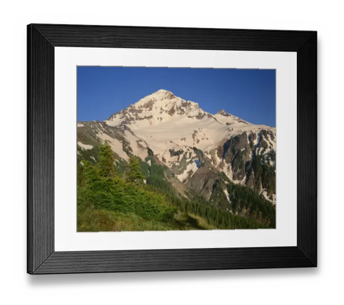 Framed Print : USA, Oregon. Mount Hood National Forest, Mount Hood Wilderness, evening light