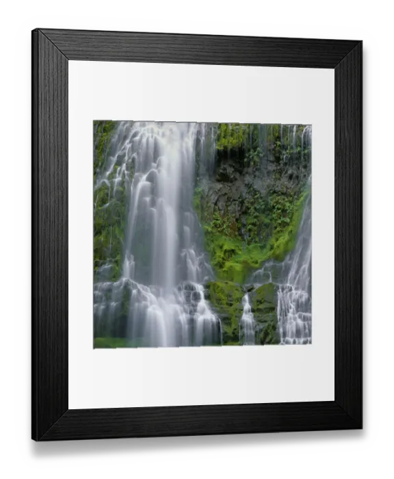 Framed Print : USA, Oregon, Willamette National Forest. Three Sisters Wilderness, Lower Proxy Falls Framed Print : USA, Oregon, Willamette National Forest. Three Sisters Wilderness, Lower Proxy Falls
