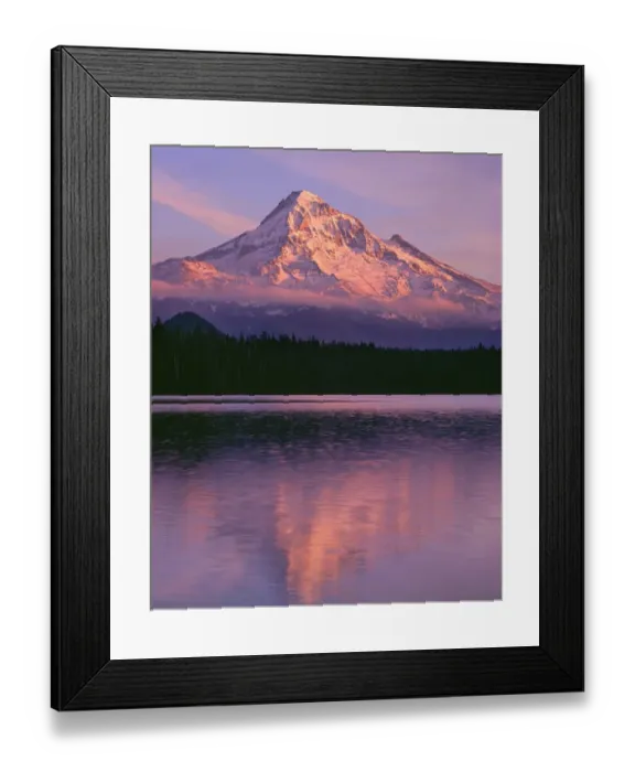 Framed Print : USA, Oregon, Mount Hood National Forest. Sunset light reddens north side of Mount Framed Print : USA, Oregon, Mount Hood National Forest. Sunset light reddens north side of Mount