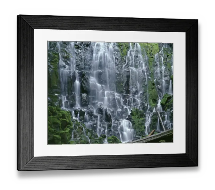 Framed Print : USA, Oregon, Mount Hood National Forest. Mount Hood Wilderness, Ramona Falls is formed Framed Print : USA, Oregon, Mount Hood National Forest. Mount Hood Wilderness, Ramona Falls is formed