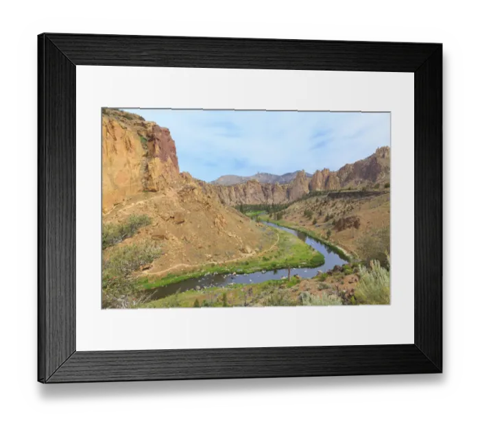 Framed Print : USA, Central Oregon, Redmond, Terrebonne. Smith Rock State Park. Crooked River. High Desert