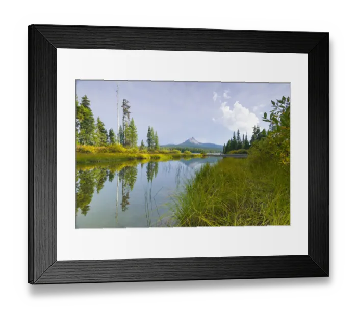 Framed Print : Big Lake, Willamette National Forest, Mt. Washington, Central Oregon