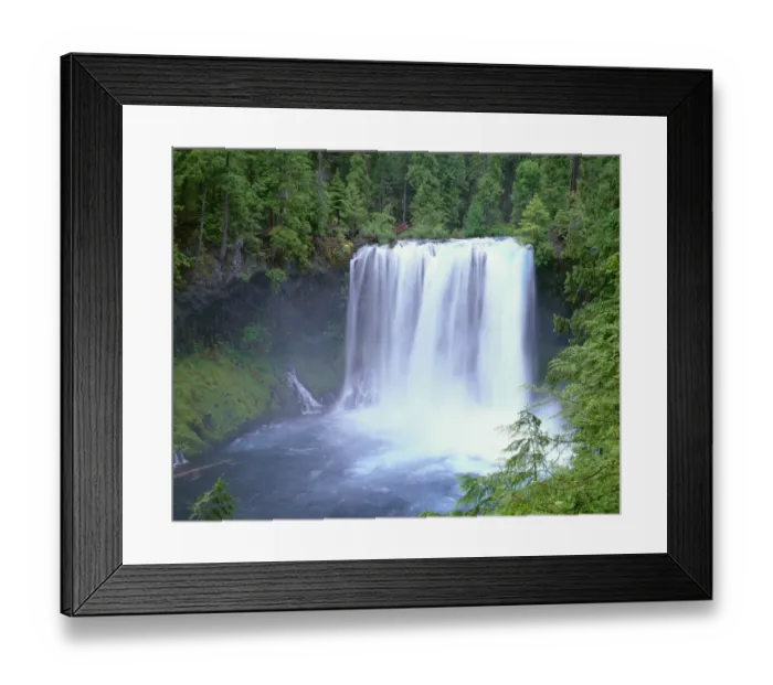Framed Print : USA, Oregon. Willamette National Forest, McKenzie River plummets over Koosah Falls in spring