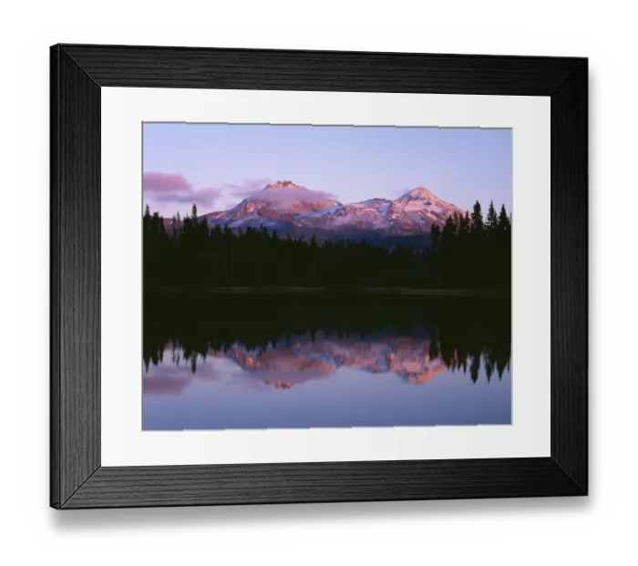 Framed Print : USA, Oregon. Willamette National Forest, North (left) and Middle Sister (right)