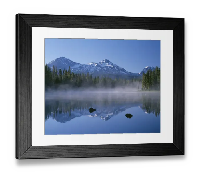 Framed Print : USA, Oregon. Willamette National Forest, North (left), Middle (center) and South Sister
