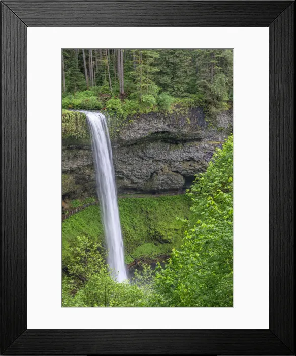 Framed Print : USA, Oregon. Silver Falls State Park, spring flow of South Fork Silver Creek plunges Framed Print : USA, Oregon. Silver Falls State Park, spring flow of South Fork Silver Creek plunges
