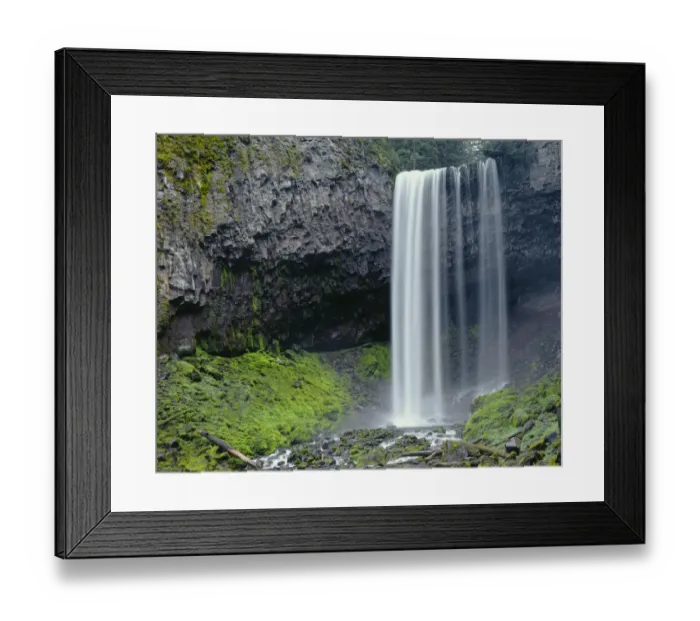 Framed Print : USA, Oregon. Mount Hood National Forest, Tamanawas Falls with moss-covered rocks Framed Print : USA, Oregon. Mount Hood National Forest, Tamanawas Falls with moss-covered rocks