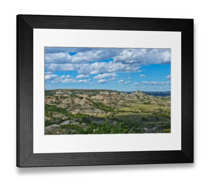 Framed Print : USA, North Dakota, Medora. Theodore Roosevelt National Park, South Unit, Painted