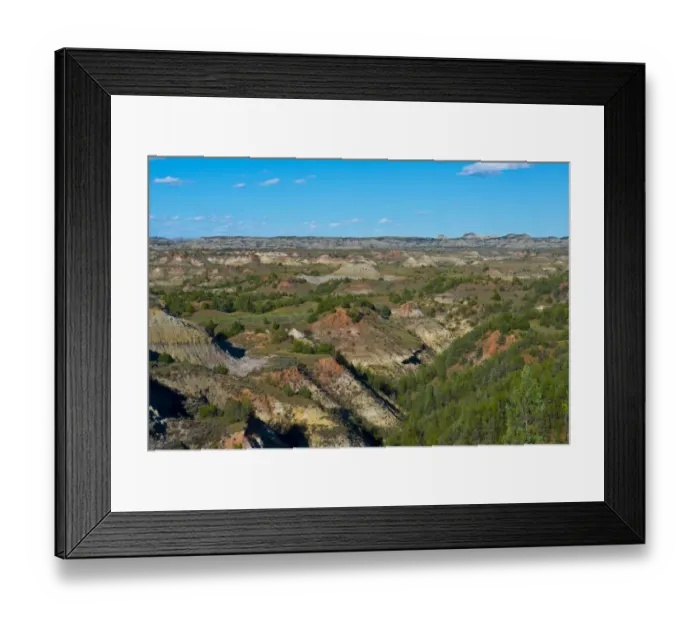 Framed Print : USA, North Dakota, Medora. Theodore Roosevelt National Park, South Unit, Badlands