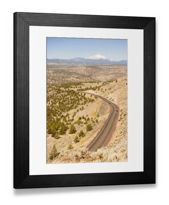 Framed Print : Highway 97 Road scenic near Madras, Eastern Oregon, USA