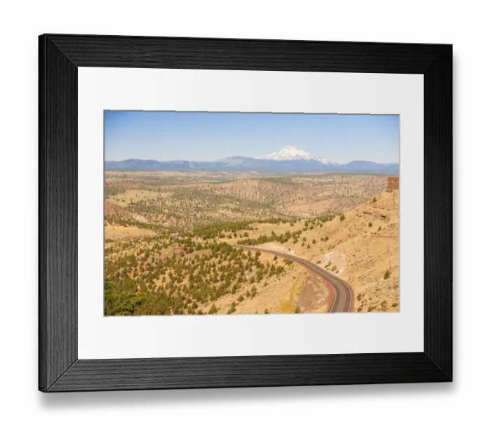 Framed Print : Highway 97 Road scenic near Madras, Eastern Oregon, USA