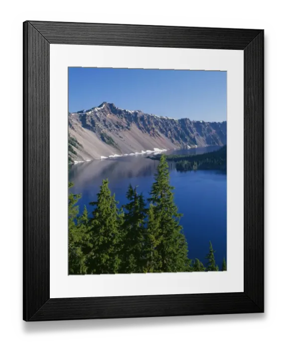 Framed Print : USA, Oregon, Crater Lake National Park. West rim of Crater Lake with Hillman Peak Framed Print : USA, Oregon, Crater Lake National Park. West rim of Crater Lake with Hillman Peak