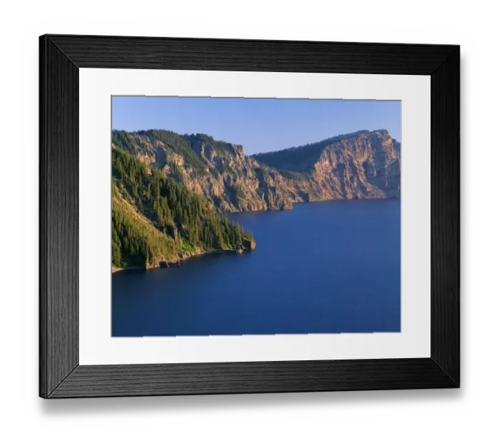 Framed Print : USA, Oregon, Crater Lake National Park. Evening view from north rim of Crater Lake