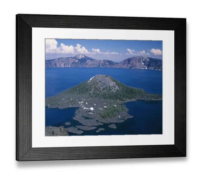 Framed Print : USA, Oregon, Crater Lake National Park. View east across Crater Lake from directly Framed Print : USA, Oregon, Crater Lake National Park. View east across Crater Lake from directly