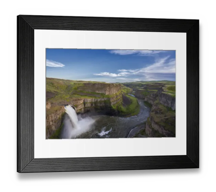 Framed Print : USA, Washington State, Palouse Falls State Park. Spring runoff over cliff. Credit as