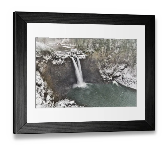Framed Print : Fresh snow on Snoqualmie Falls Framed Print : Fresh snow on Snoqualmie Falls