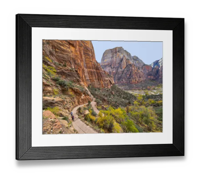 Framed Print : Utah, Zion National Park, Zion Canyon, trail to Angels Landing Framed Print : Utah, Zion National Park, Zion Canyon, trail to Angels Landing