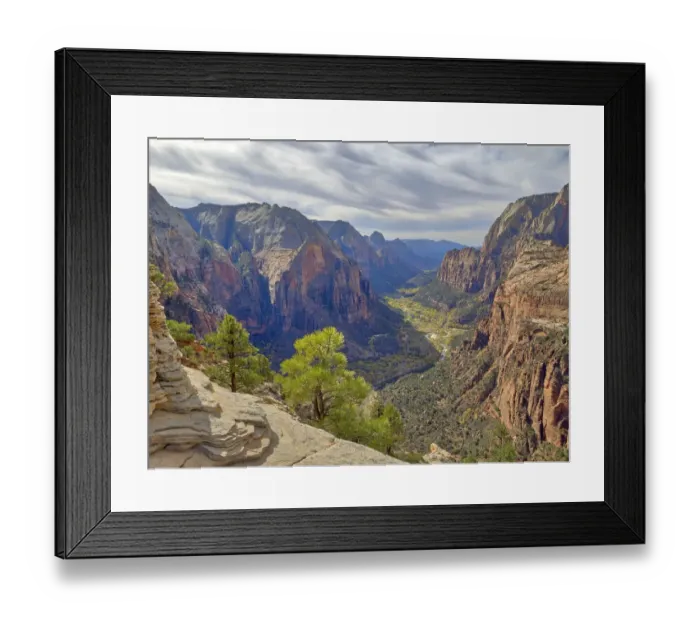 Framed Print : Utah, Zion National Park, Zion Canyon, view from Angels Landing Framed Print : Utah, Zion National Park, Zion Canyon, view from Angels Landing