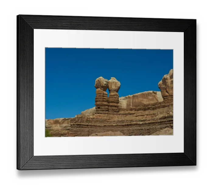 Framed Print : USA, Utah. Bluff, Twin Rocks