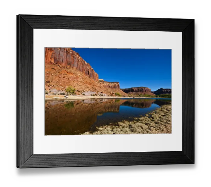 Framed Print : USA, Utah. Canyonlands National Park. Reflection in Dugout Reservoir, Needles area Framed Print : USA, Utah. Canyonlands National Park. Reflection in Dugout Reservoir, Needles area