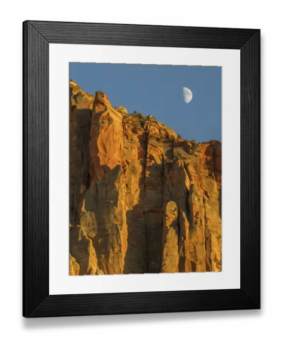 Framed Print : Utah, Zion National Park, Moon over The Watchman Framed Print : Utah, Zion National Park, Moon over The Watchman