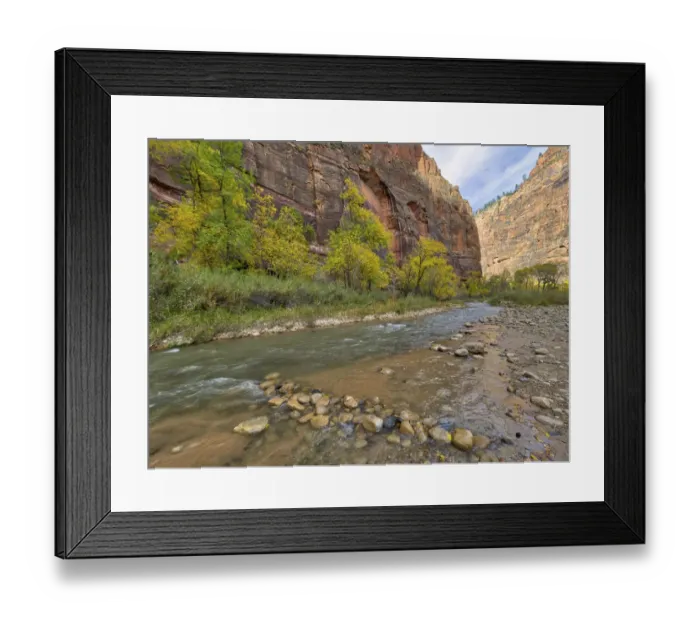 Framed Print : Utah, Zion National Park, Virgin River