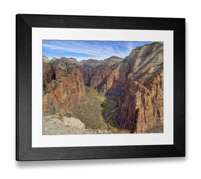 Framed Print : Utah, Zion National Park, Zion Canyon, view from Angels Landing