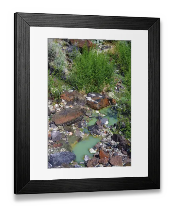 Framed Print : Colorful rocks, chalky blue-green pool, Blue Basin, Blue Basin Area, Oregon, USA Framed Print : Colorful rocks, chalky blue-green pool, Blue Basin, Blue Basin Area, Oregon, USA