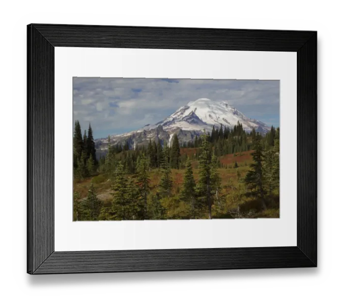 Framed Print : Autumn morning, Mount Rainier
