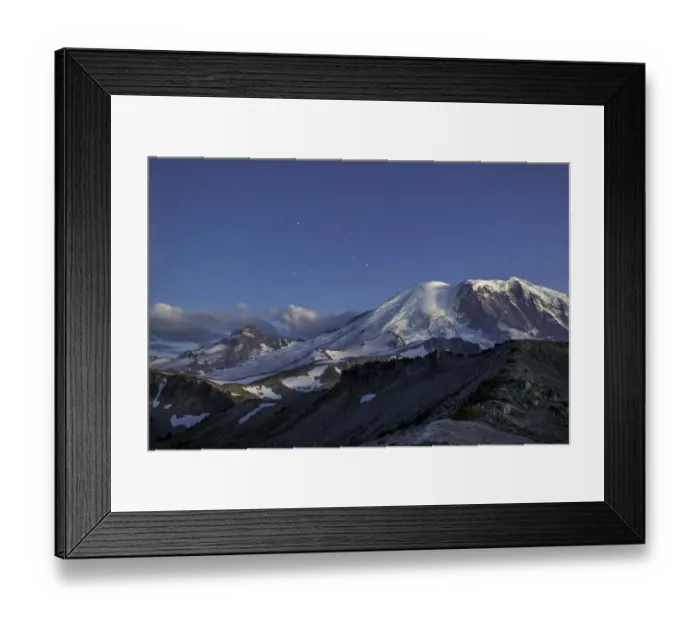 Framed Print : USA, Washington State. Twilight shot of stars over Mt Framed Print : USA, Washington State. Twilight shot of stars over Mt