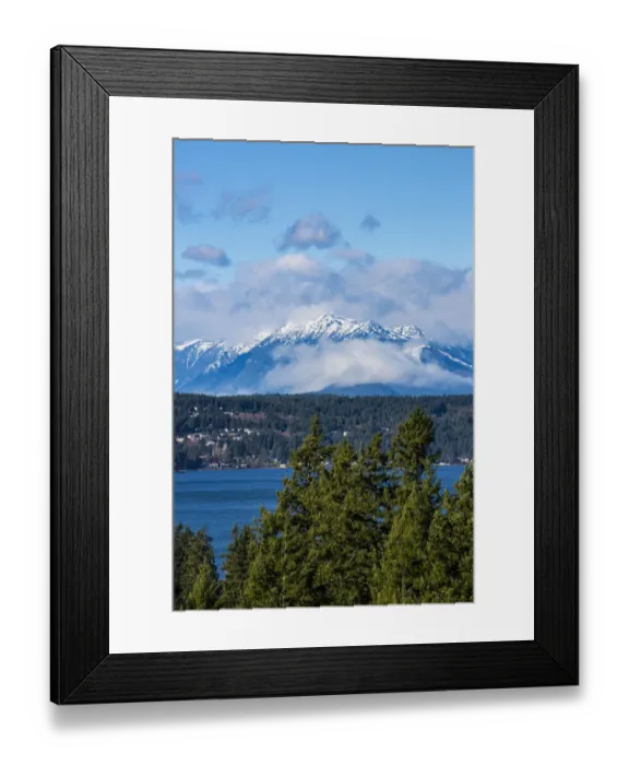 Framed Print : Bremerton, Washington State. Mount Constance looms over the Puget Sound