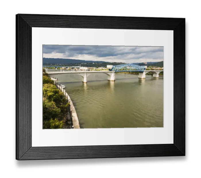 Framed Print : USA, Tennessee. Chattanooga, Appalachia, Tennessee River Basin view from Hunter Art