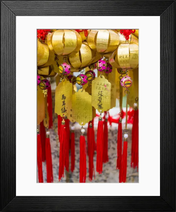 Framed Print : Prayer offerings at Sik Sik Yuen Wong Tai Sin Temple, Kowloon, Hong Kong, China