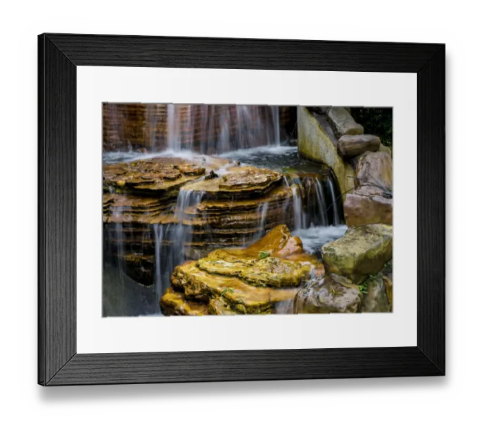 Framed Print : Waterfall at Chi Lin Nunnery and Nan Lian Garden, Kowloon, Hong Kong, China