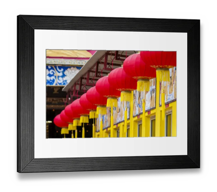 Framed Print : Chinese lanterns at the Ten Thousand Buddhas Monastery, Sha Tin, Hong Kong, China