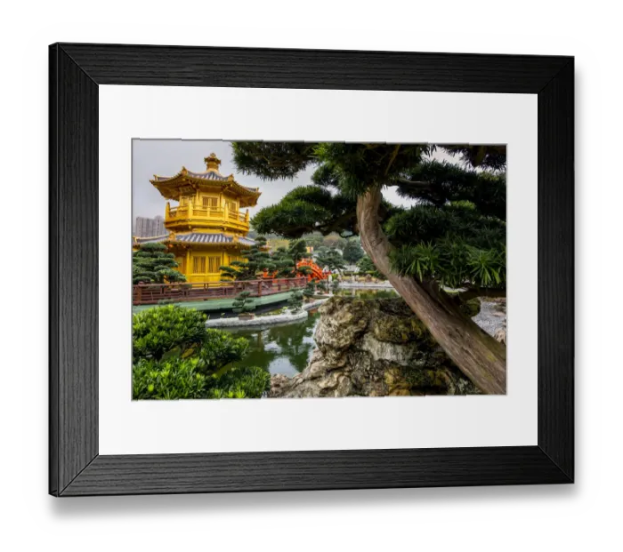 Framed Print : The pagoda at the Chi Lin Nunnery and Nan Lian Garden, Kowloon, Hong Kong, China