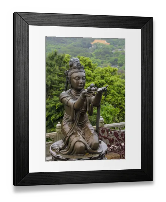 Framed Print : Tian Tan (Alter of heaven) The Big Buddha and Po Lin Monastery, Lantau Island, Hong Kong, China