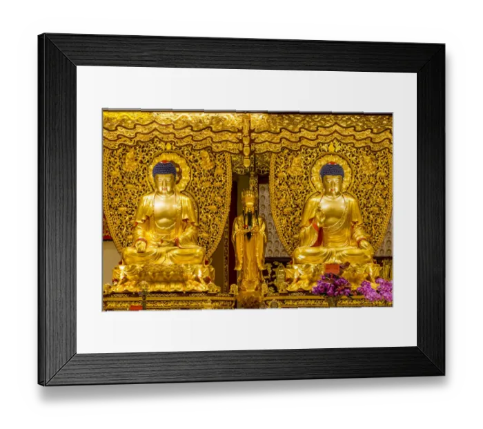 Framed Print : Grand Hall of Ten Thousand Buddhas at the Big Buddha and Po Lin Monastery, Lantau Island Framed Print : Grand Hall of Ten Thousand Buddhas at the Big Buddha and Po Lin Monastery, Lantau Island