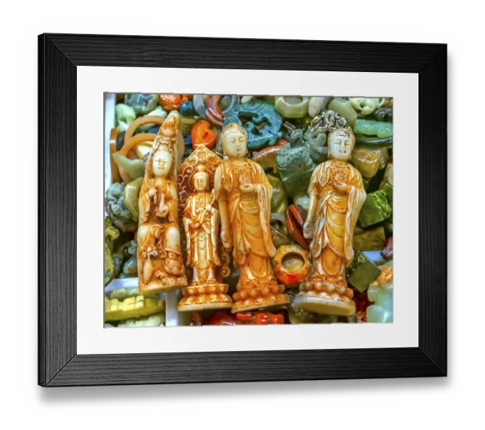Framed Print : Chinese replica of plastic Buddha, Panjuan Flea Market decorations, Beijing, China Framed Print : Chinese replica of plastic Buddha, Panjuan Flea Market decorations, Beijing, China
