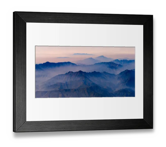 Framed Print : Aerial view of mountains, China Framed Print : Aerial view of mountains, China