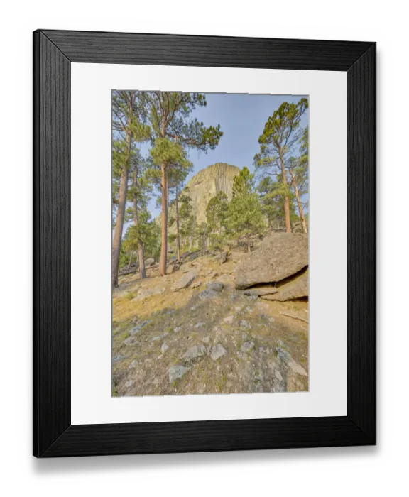 Framed Print : View from the surrounding area of the Devils Tower near Sundance, Wyoming, USA Framed Print : View from the surrounding area of the Devils Tower near Sundance, Wyoming, USA