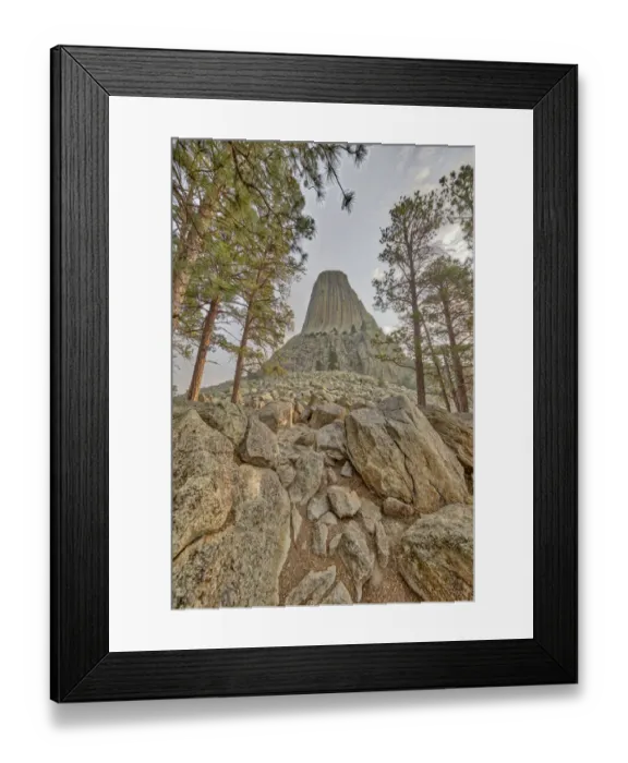 Framed Print : View from the surrounding area of the Devils Tower near Sundance, Wyoming, USA Framed Print : View from the surrounding area of the Devils Tower near Sundance, Wyoming, USA