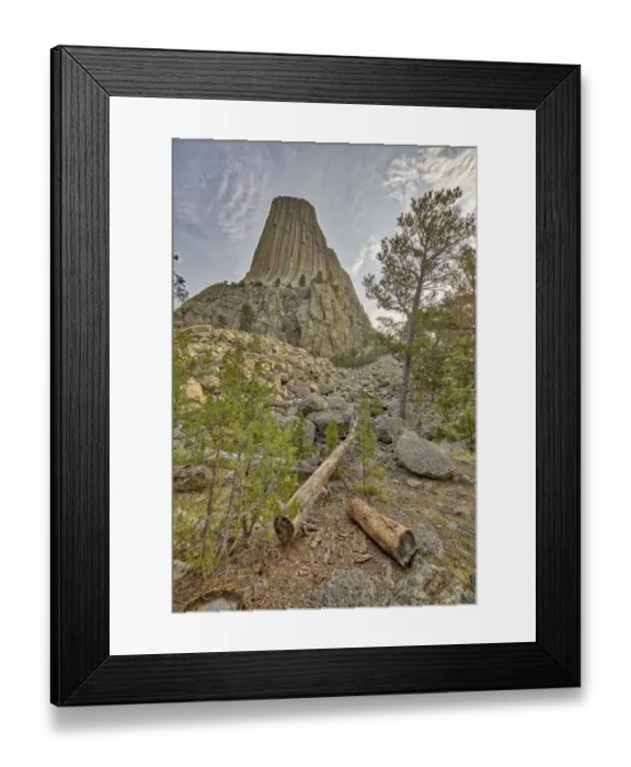 Framed Print : View from the surrounding area of the Devils Tower near Sundance, Wyoming, USA